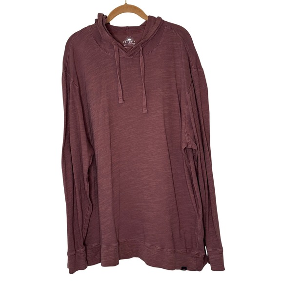 Faherty Other - FAHERTY Mens 2XLT Long Sleeve Organic Cotton Hoodie Pullover Maroon